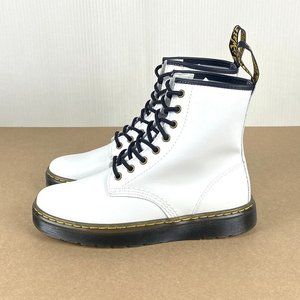Dr. Martens Zavala 8 Eye Lace Up Combat Boots Womens Size 8 White Leather